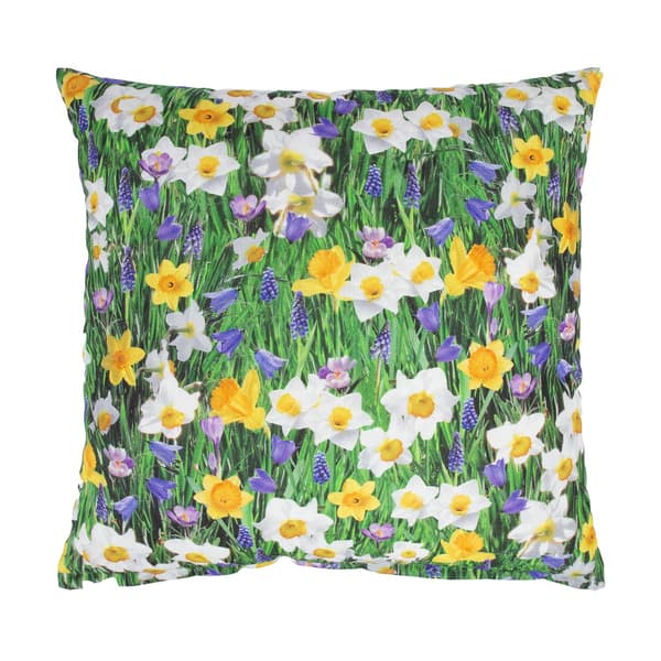 Kudde 45x45 cm Vårblommor Bomullstyg