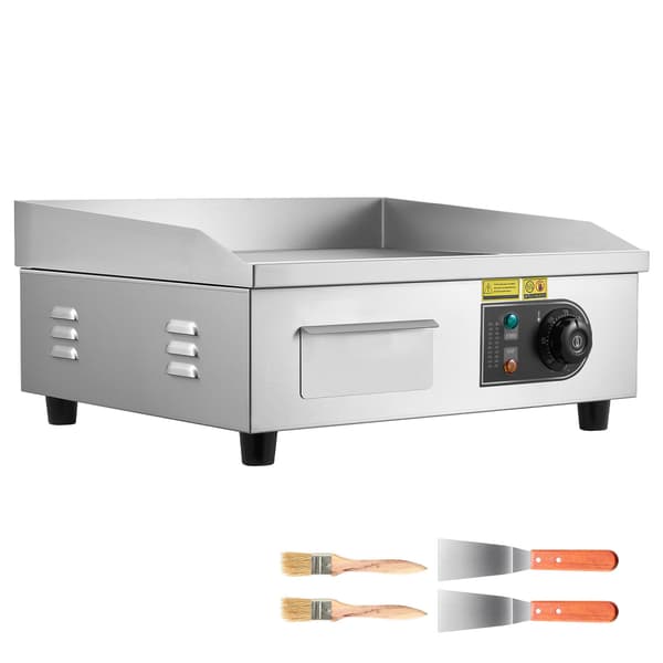 Elektrisk Grillplade 45x30 cm Rustfrit Stål Flad Top Grill
