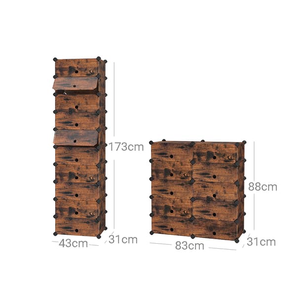 Skohylde 43x31x173 cm Sort Plastik