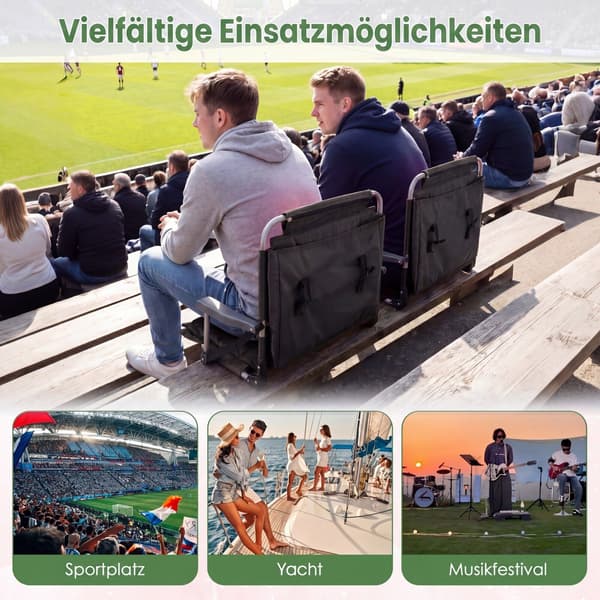 Stadiumsæder 2 stk 76x54x44 cm sort