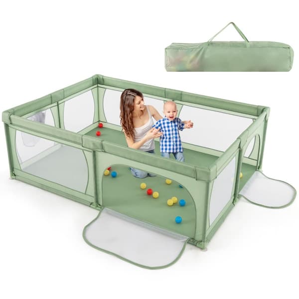 Babylegeindhegning med 50 bolde 206x147x68,5 cm grå