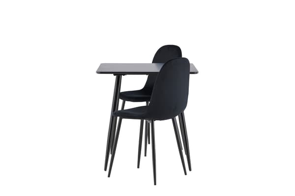 Spisebordssæt Polar 75x75 cm Sort