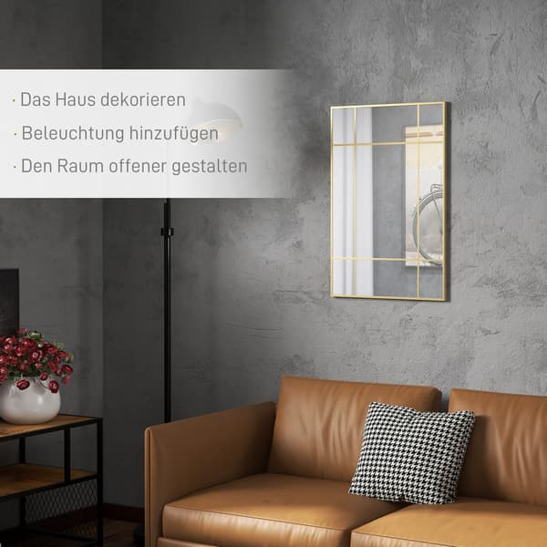 Vægspejl 90x2x60 cm Guld Metalramme