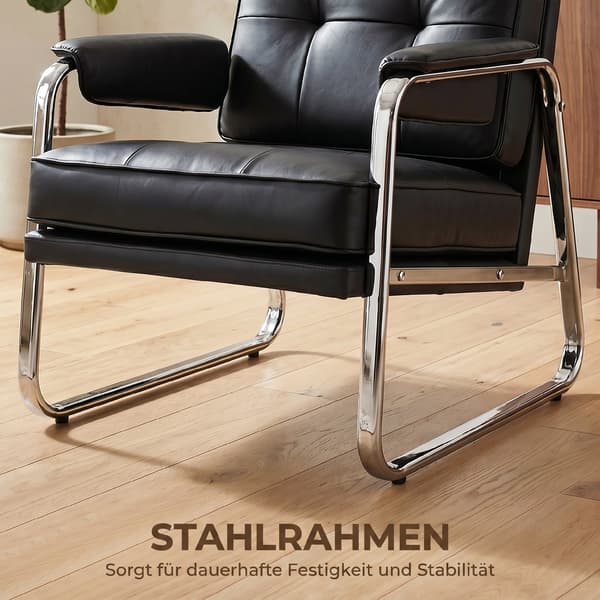 Lounge stol 80x79x84 cm sort kunstlæder
