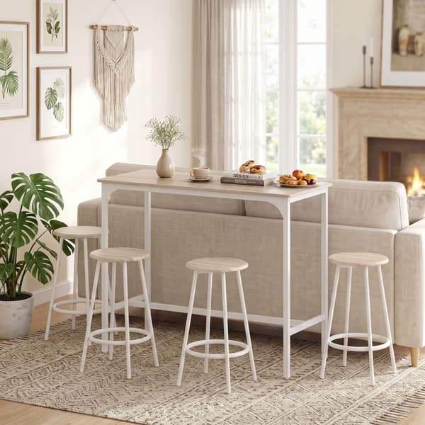 Barbord Set 5 delar 110x50x89,5 cm ek/vit
