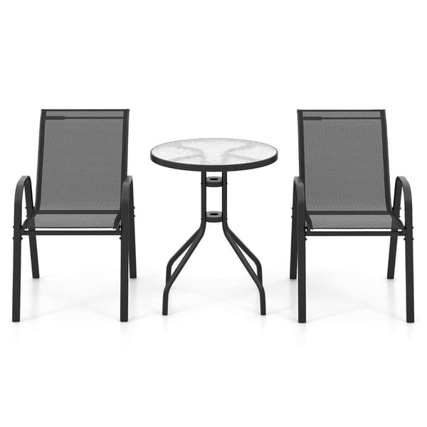 Ulkoilma Bistro -sarja, 60x60x70 cm, Musta