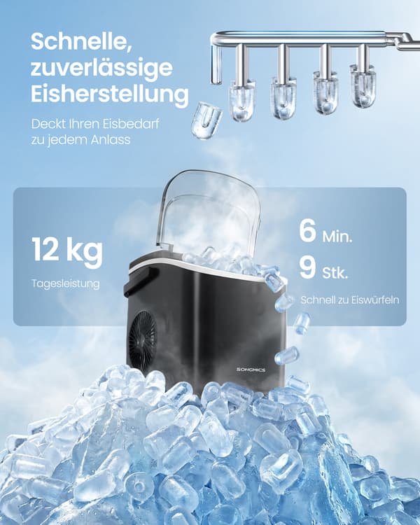 Isterningefremstiller 25x31x32 cm Sort
