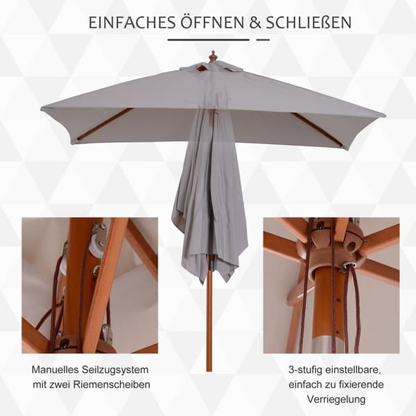 Parasol, 200x150x235 cm, Grå