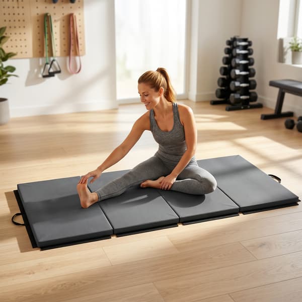 Foldbar gymnastikmåtte 180x80x5 cm grå