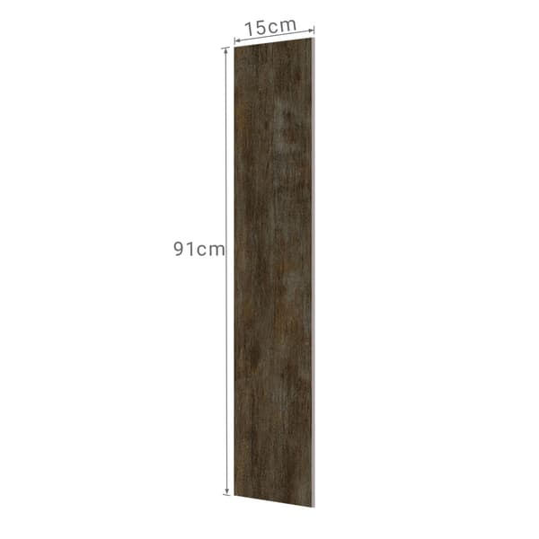 Selvklæbende PVC gulvplanker, 91x15 cm, brun, træeffekt, Kodustaar