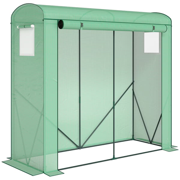 Drivhus 200x75x188 cm Grøn Stål