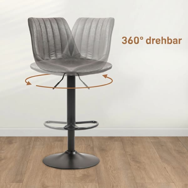 Barstole sæt med 2 43x46,5x89-110 cm mørkegrå