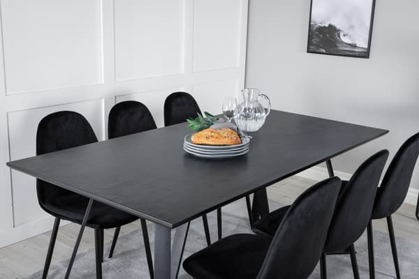 Spisebord og spisestol sæt, sort
