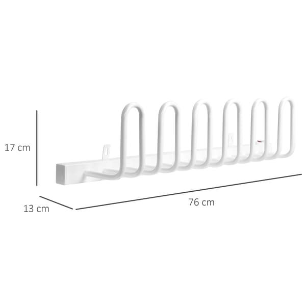 Skotork 76x13x17 cm Vit Stål