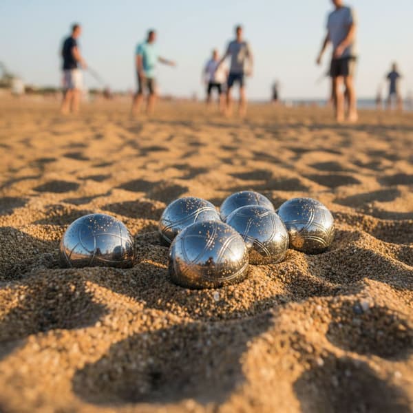 Boules sæt, 6 dele, 7 cm, sort, sølv, plast, jern, Kodustaar