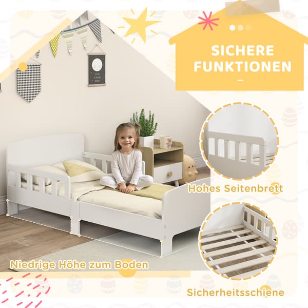 Børneseng 143,5x74,2x54 cm Hvid MDF