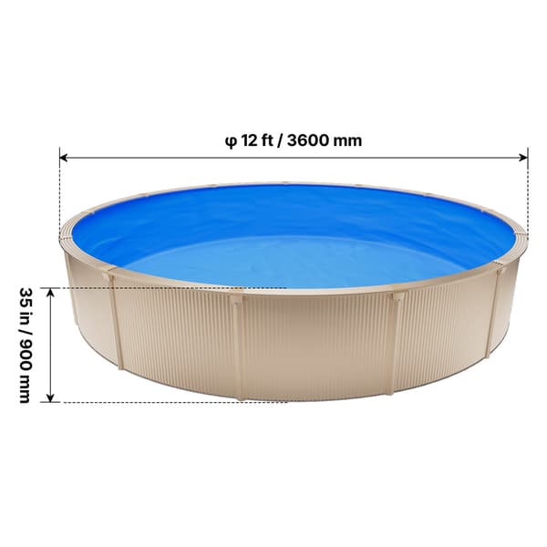 Poolfoder 365,7x90 cm Blå Vinyl
