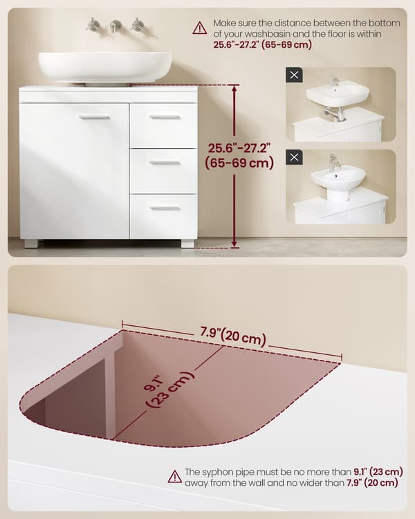Badrumsskåp 70x30x63,8 cm Vit MDF