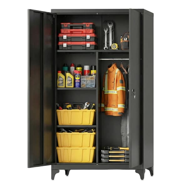 Opbevaringsskab 80x40x165 cm Sort Stål