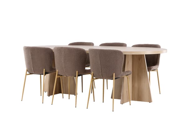 Spisebord Bootcut 230x115 cm hvidvasket