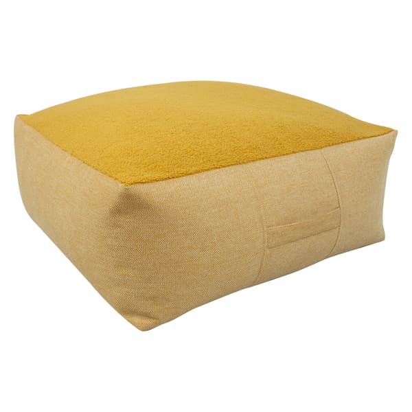 Skammel 80x80x30 cm gul stof