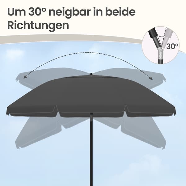 Strandparasoll 160 cm Grå