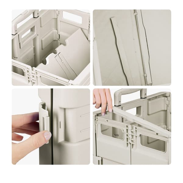 Hopfällbar aluminiumvagn, beige, Kodustaar