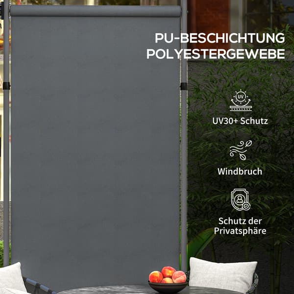 Vertikal markise, 150x220-310 cm, mørkegrå