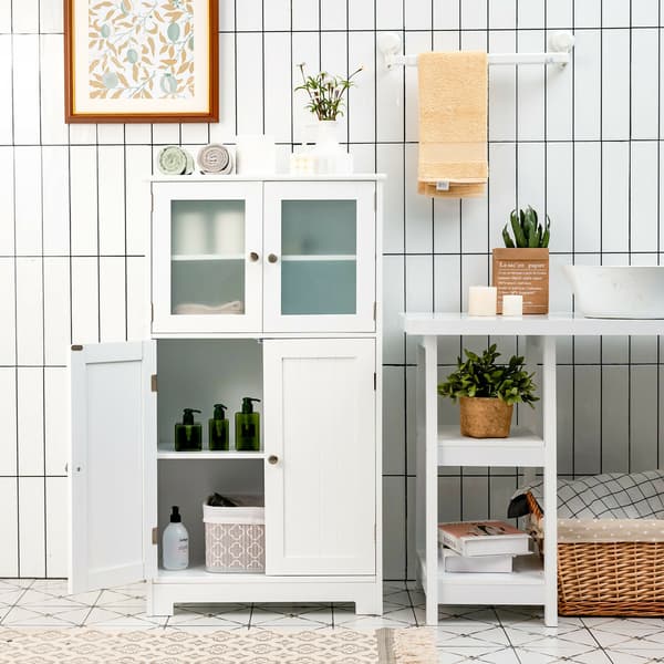Badeværelsesskab til opbevaring 58x30x109 cm sort