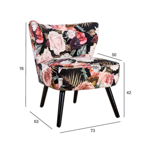 Stol LA PERLA 63x73x76 cm blomstret fløjl