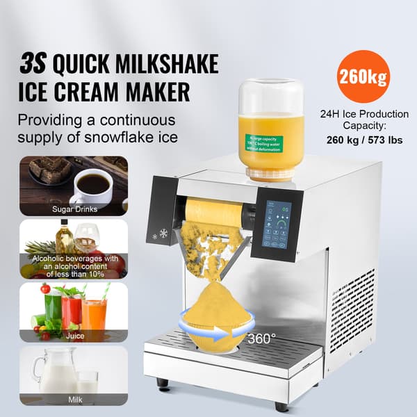 Snowflake ismaskine, 563x410x540 mm, rustfrit stål