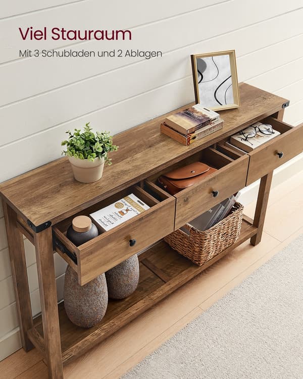 Konsollbord, 24x120x76 cm, Brun