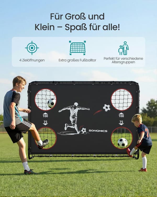 Fodboldmål 60x180x120 cm Sort Stål