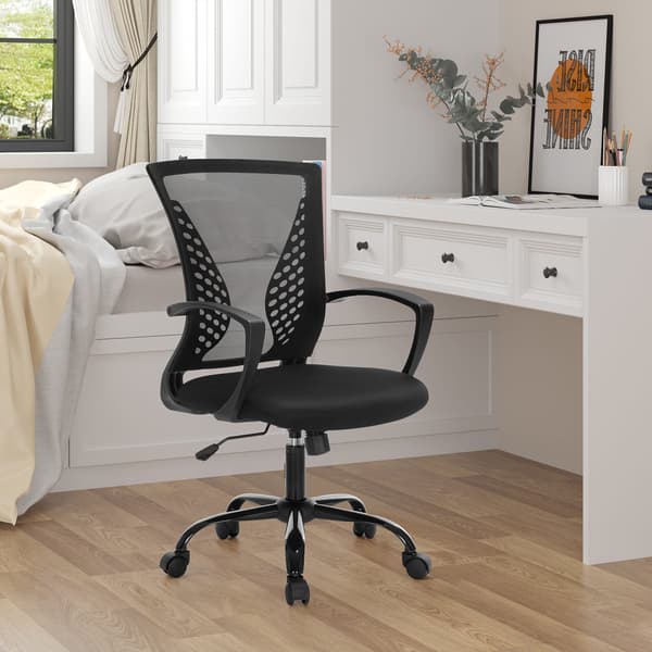 Kontorstol 64x64x96-104 cm blæk sort