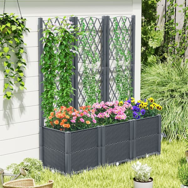 Planter med Espalier, 40x40x140 cm, Kaffe , Star