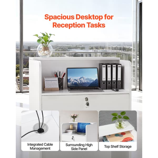 Reception Disk, 60x40x96 cm, Hvid