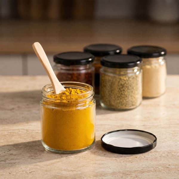 Jam Jar Set 8x7,5 cm Transparent Svart Glas, Kodustaar