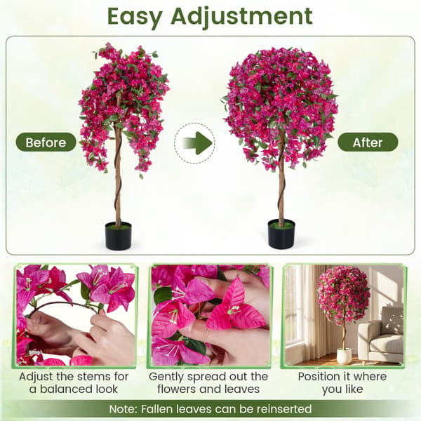 Kunstige Azalea-træer 2 stk 130 cm grøn/lyserød/sort
