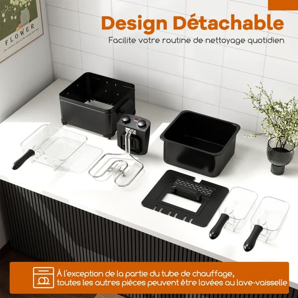 Elektrisk frituregryde 5 L 50x35,5x23 cm sort