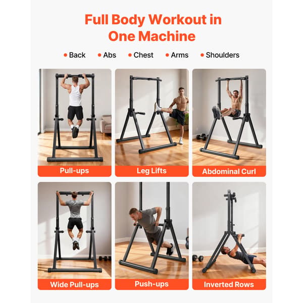 Pull Up Bar, 132x112,5x144-217 cm, Stål, Justerbar, Træningsudstyr