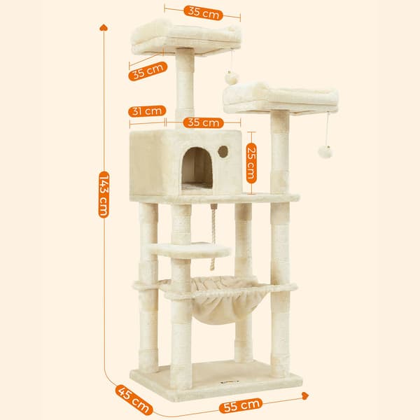 Kattträd 143x55x45 cm Beige