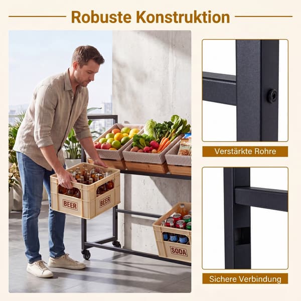 Drink Crate Rack 2-niveau 103x30,5x88,4 cm sort