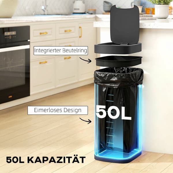 Sensor affaldsspand 50L 26,5x35,5x68 cm sort