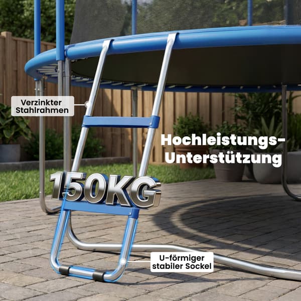 Trampolinstege 97x32x7 cm Blå Stål