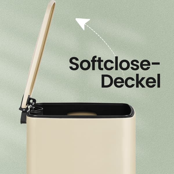 Köksavfallshink, 30 L, 34x28.5x40.4 cm, Beige, Stål