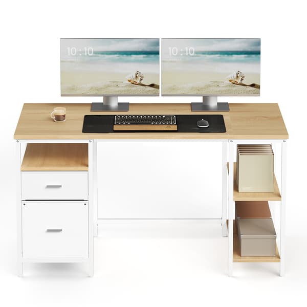 Skrivebord, 140x60x76 cm, Sort, Stål
