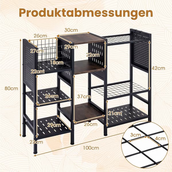 Haveværktøjsorganisator 101,6x29,2x78,7 cm sort/rustik brun