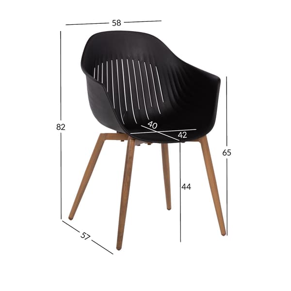 Stol BLUE HUG 58x57x82 cm Sort