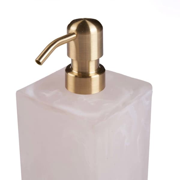 Tvålpump 8x8x21 cm Rosa Vit, resin
