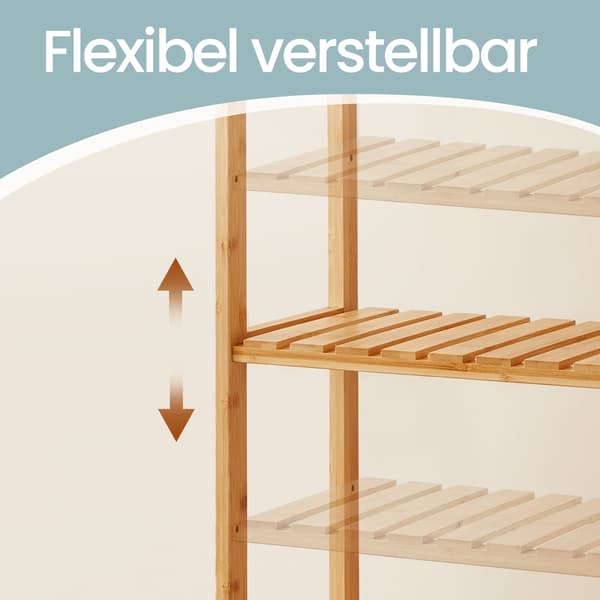 Badeværelseshylde 26x60x160,9 cm Beige Bambus
